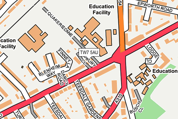 TW7 5AU map - OS OpenMap – Local (Ordnance Survey)