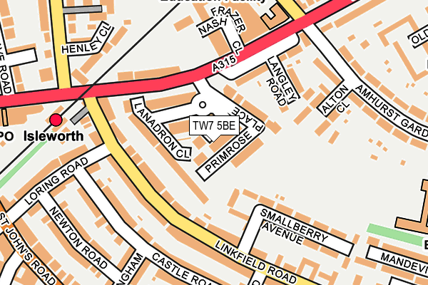 TW7 5BE map - OS OpenMap – Local (Ordnance Survey)