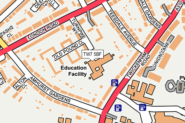 TW7 5BF map - OS OpenMap – Local (Ordnance Survey)