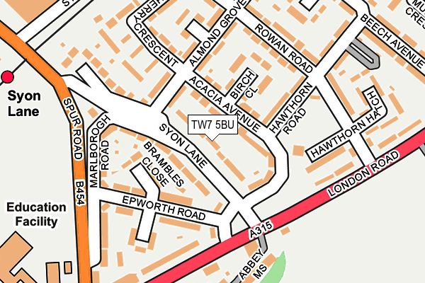 TW7 5BU map - OS OpenMap – Local (Ordnance Survey)