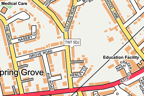 TW7 5DJ map - OS OpenMap – Local (Ordnance Survey)