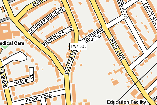 TW7 5DL map - OS OpenMap – Local (Ordnance Survey)