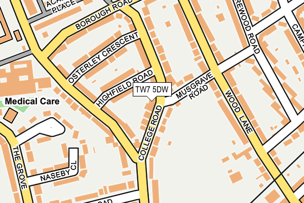 TW7 5DW map - OS OpenMap – Local (Ordnance Survey)