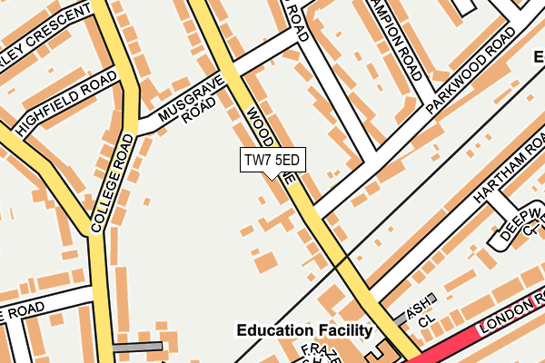 TW7 5ED map - OS OpenMap – Local (Ordnance Survey)