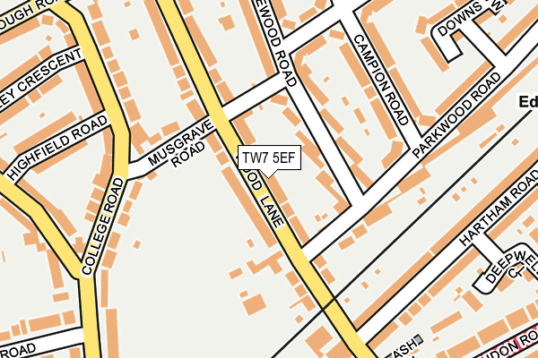 TW7 5EF map - OS OpenMap – Local (Ordnance Survey)