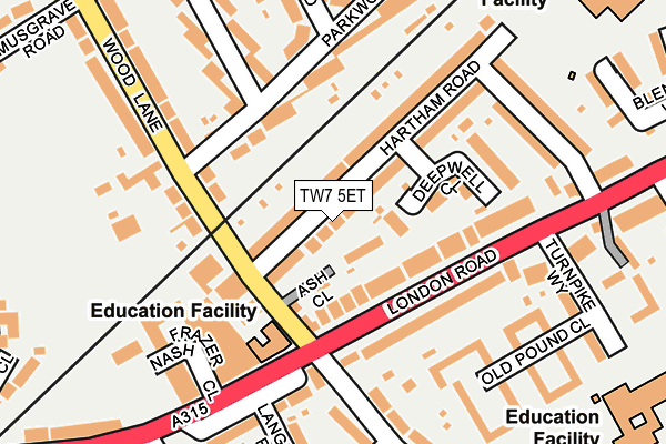 TW7 5ET map - OS OpenMap – Local (Ordnance Survey)