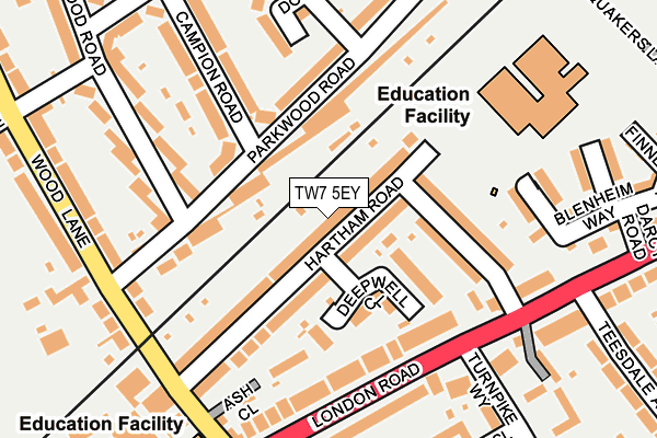 TW7 5EY map - OS OpenMap – Local (Ordnance Survey)