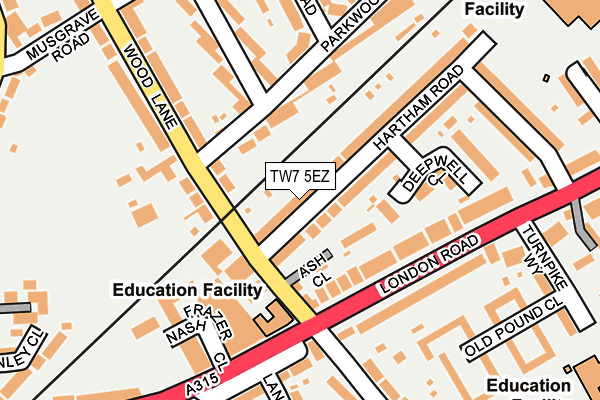 TW7 5EZ map - OS OpenMap – Local (Ordnance Survey)