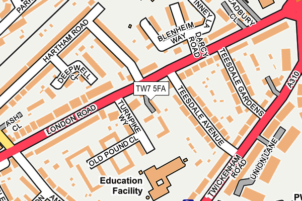 TW7 5FA map - OS OpenMap – Local (Ordnance Survey)