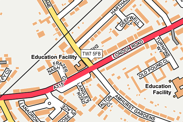 TW7 5FB map - OS OpenMap – Local (Ordnance Survey)