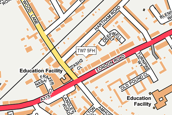 TW7 5FH map - OS OpenMap – Local (Ordnance Survey)