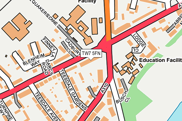 TW7 5FN map - OS OpenMap – Local (Ordnance Survey)