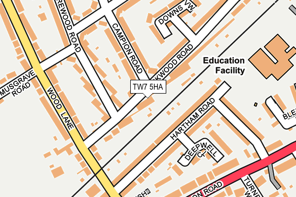 TW7 5HA map - OS OpenMap – Local (Ordnance Survey)