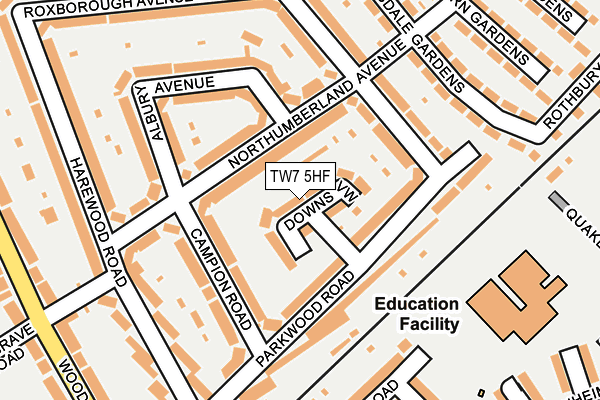 TW7 5HF map - OS OpenMap – Local (Ordnance Survey)
