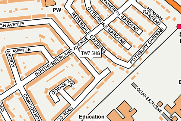 TW7 5HG map - OS OpenMap – Local (Ordnance Survey)