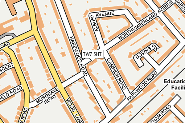 TW7 5HT map - OS OpenMap – Local (Ordnance Survey)