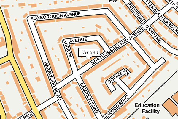 TW7 5HU map - OS OpenMap – Local (Ordnance Survey)