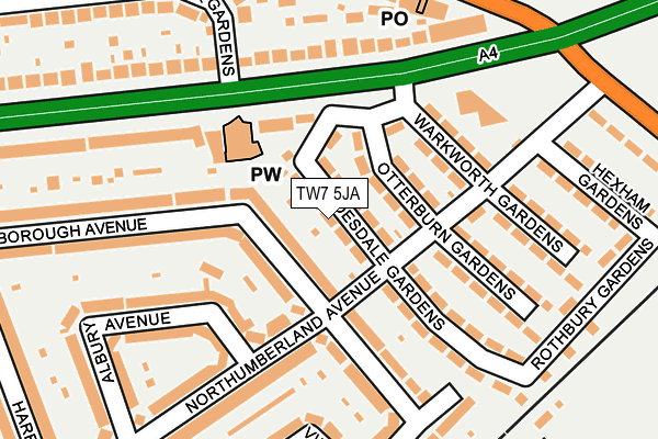 TW7 5JA map - OS OpenMap – Local (Ordnance Survey)