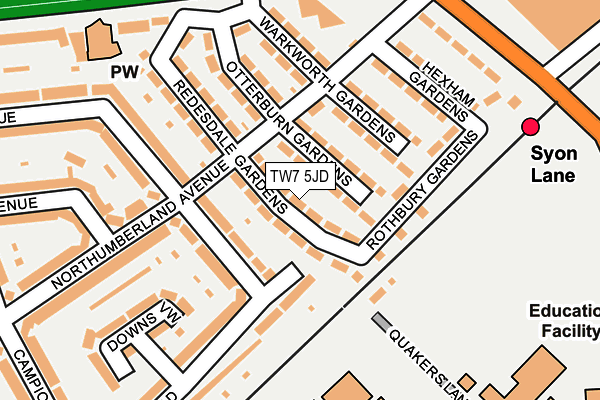TW7 5JD map - OS OpenMap – Local (Ordnance Survey)