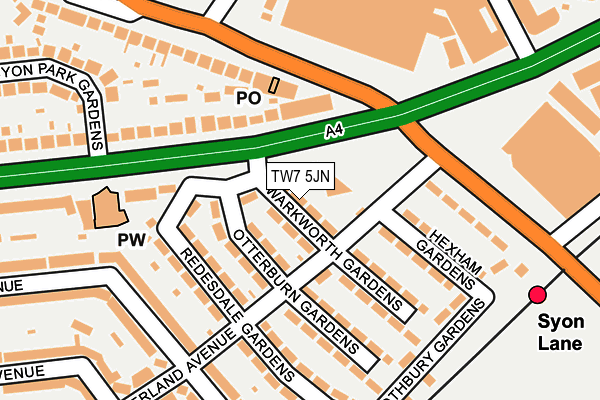 TW7 5JN map - OS OpenMap – Local (Ordnance Survey)