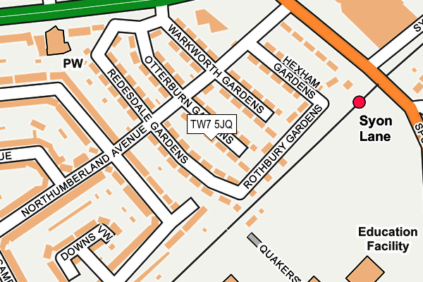 TW7 5JQ map - OS OpenMap – Local (Ordnance Survey)