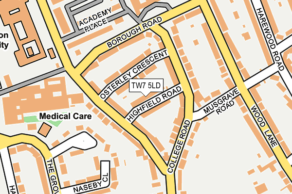 TW7 5LD map - OS OpenMap – Local (Ordnance Survey)