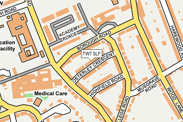 TW7 5LF map - OS OpenMap – Local (Ordnance Survey)