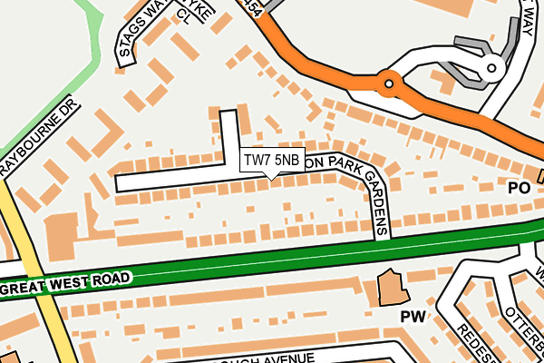 TW7 5NB map - OS OpenMap – Local (Ordnance Survey)