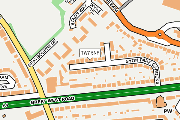 TW7 5NF map - OS OpenMap – Local (Ordnance Survey)