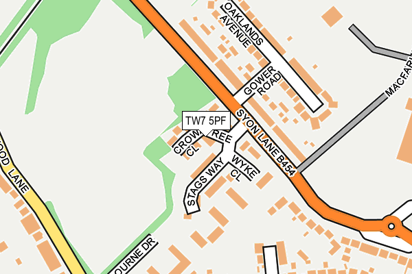 TW7 5PF map - OS OpenMap – Local (Ordnance Survey)