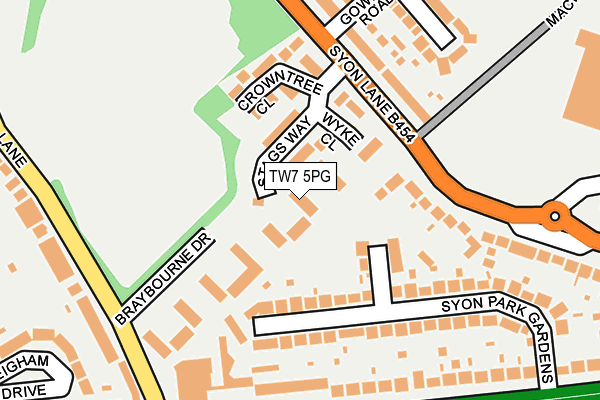 TW7 5PG map - OS OpenMap – Local (Ordnance Survey)