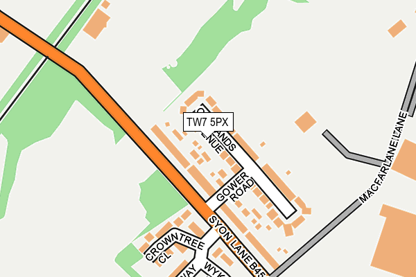 TW7 5PX map - OS OpenMap – Local (Ordnance Survey)