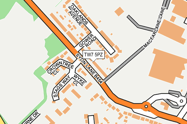 TW7 5PZ map - OS OpenMap – Local (Ordnance Survey)