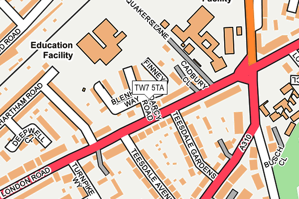 TW7 5TA map - OS OpenMap – Local (Ordnance Survey)