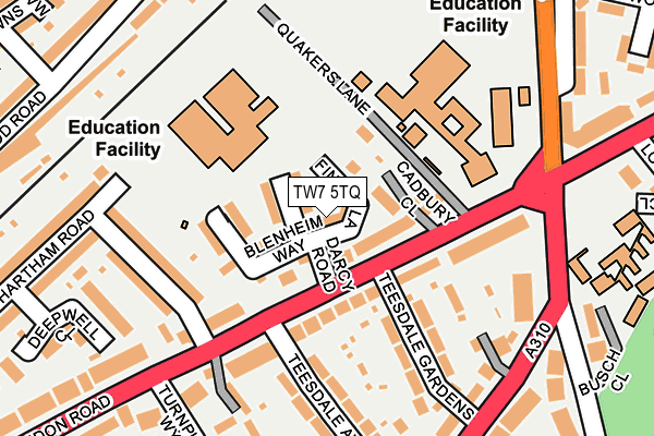 TW7 5TQ map - OS OpenMap – Local (Ordnance Survey)