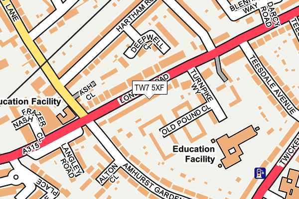 TW7 5XF map - OS OpenMap – Local (Ordnance Survey)