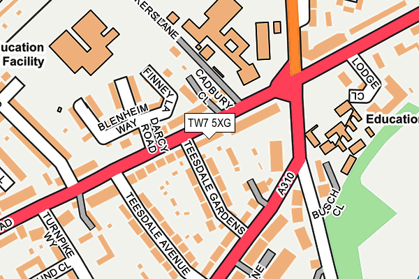 TW7 5XG map - OS OpenMap – Local (Ordnance Survey)