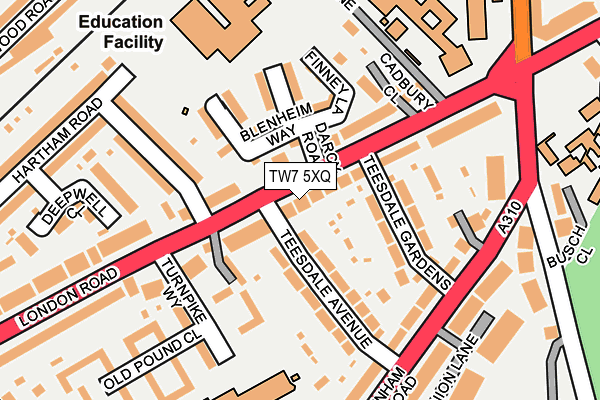 TW7 5XQ map - OS OpenMap – Local (Ordnance Survey)