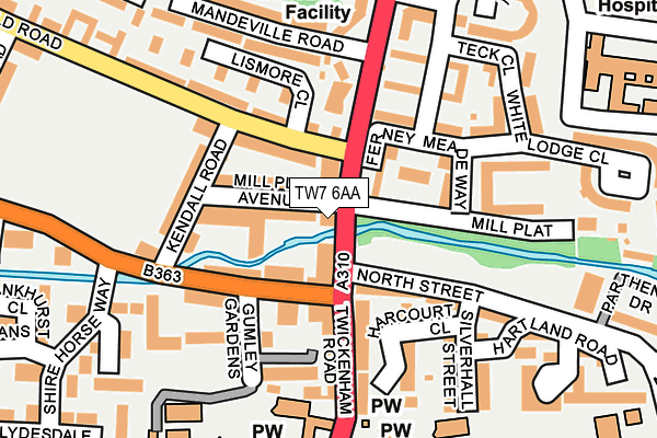 TW7 6AA map - OS OpenMap – Local (Ordnance Survey)