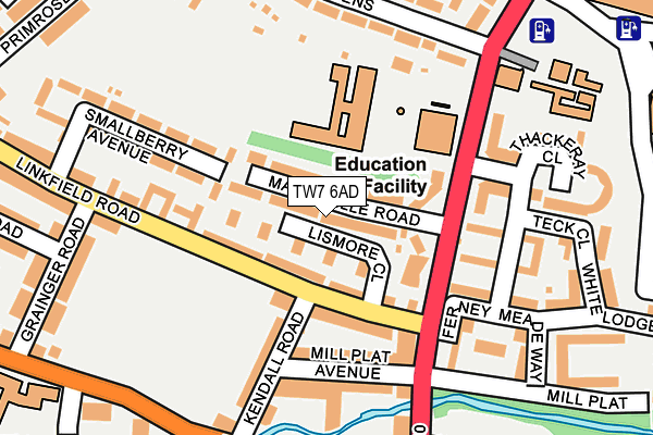 TW7 6AD map - OS OpenMap – Local (Ordnance Survey)