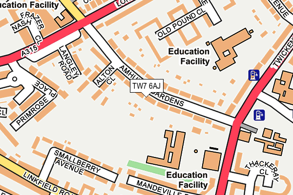 TW7 6AJ map - OS OpenMap – Local (Ordnance Survey)