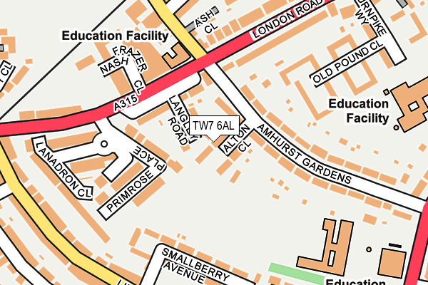 TW7 6AL map - OS OpenMap – Local (Ordnance Survey)