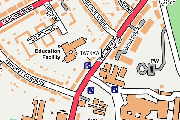 TW7 6AW map - OS OpenMap – Local (Ordnance Survey)