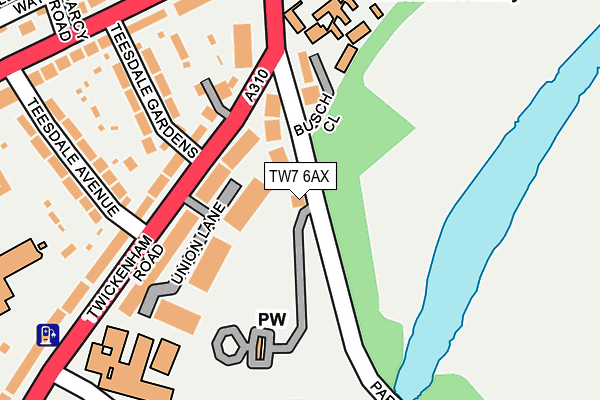 TW7 6AX map - OS OpenMap – Local (Ordnance Survey)