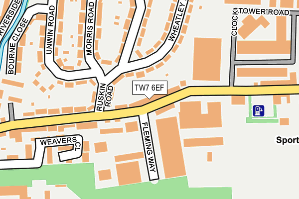 TW7 6EF map - OS OpenMap – Local (Ordnance Survey)