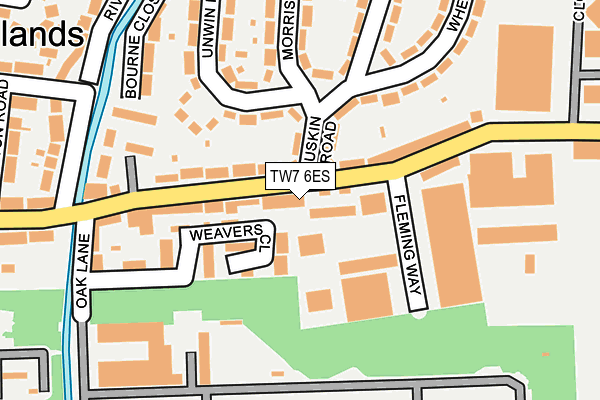 TW7 6ES map - OS OpenMap – Local (Ordnance Survey)