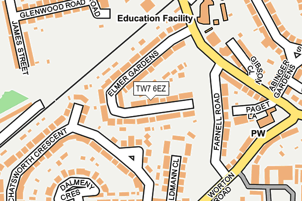 TW7 6EZ map - OS OpenMap – Local (Ordnance Survey)