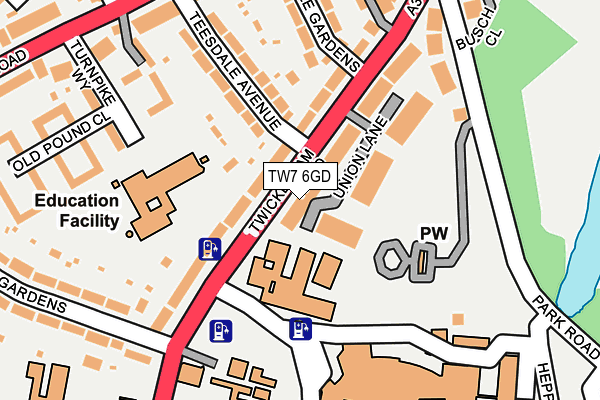 TW7 6GD map - OS OpenMap – Local (Ordnance Survey)