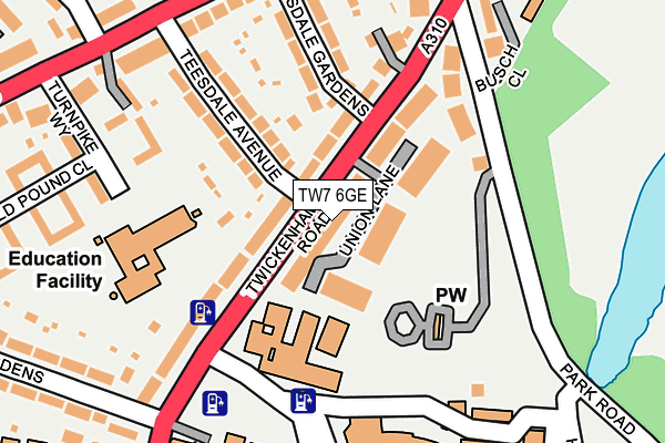 TW7 6GE map - OS OpenMap – Local (Ordnance Survey)