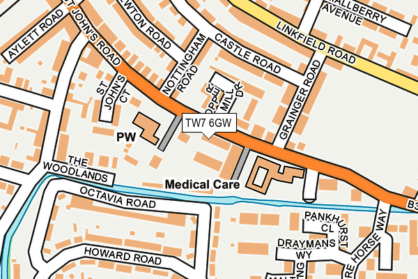 TW7 6GW map - OS OpenMap – Local (Ordnance Survey)